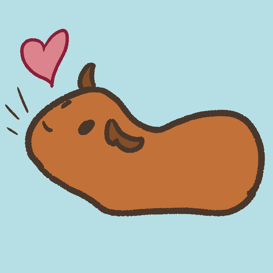 Guinea Pig Loves You - hand-drawn digital art