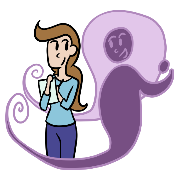 Writer and Muse - Hand-drawn digital art